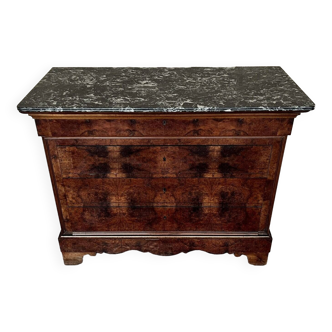 Commode époque Louis Philippe en ronce teintée vers 1830