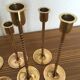 Series of 7 Scandinavian brass candlesticks