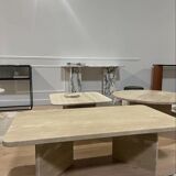 Rectangular travertine coffee table