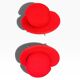 Pair of Cone Chair armchairs by Verner Panton for Vitra, red wool fabric.
