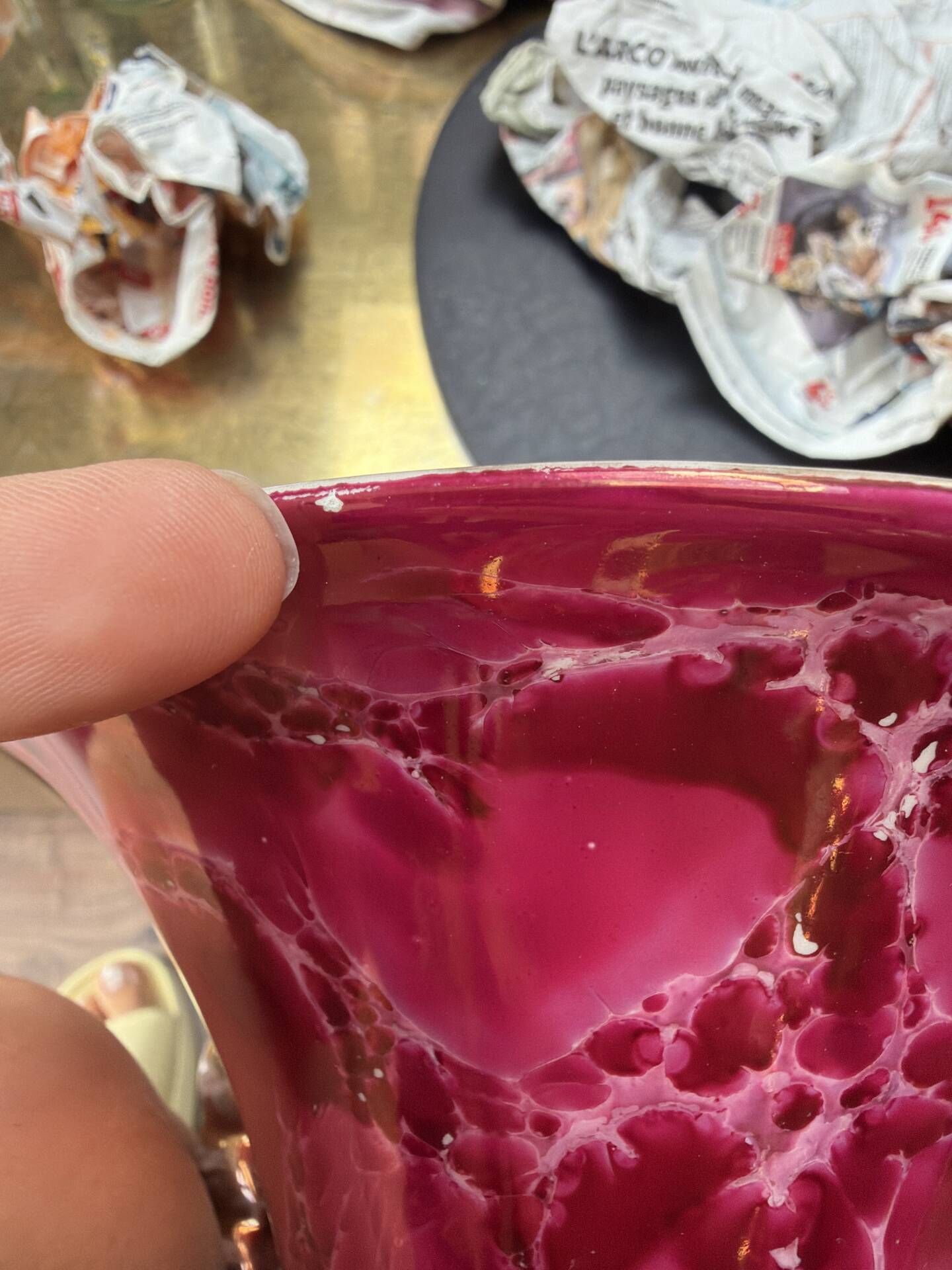 Twisted vase Vallauris rose gold vintage