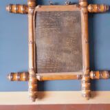 Miroir fin XIX ème vers 1900 en hêtre forme bambou