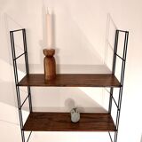 String metal shelf with wood effect