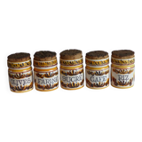 5 ceramic spice jars.
