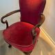 Antique armchair in burgundy velvet