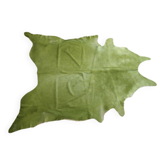 Lime green cow hide rug 278 cm x 233 cm