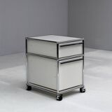 Chariot USM Haller blanc par Fritz Haller, 1980