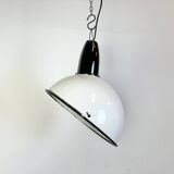 Industrial Soviet White Enamel Pendant Lamp, 1960s