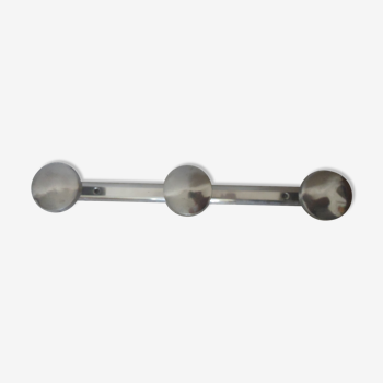 Chromed metal coat rack 3 circular hooks