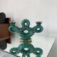 Vallauris green ceramic candle holder