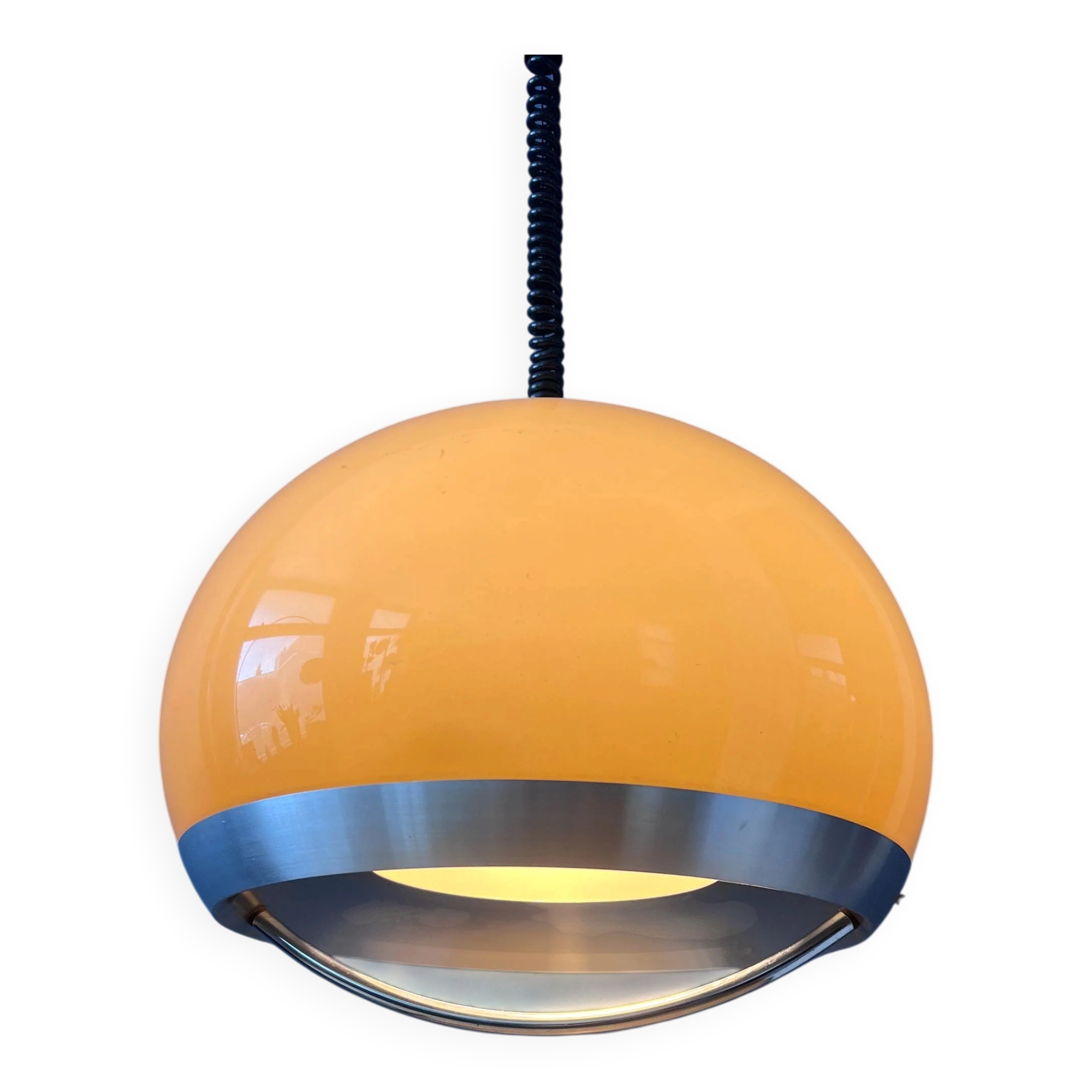 Vintage Space Age Dijkstra mushroom suspension, mid-century modern ceiling light.