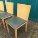 6 old wooden chairs skaï imitation leather punt mobles vintage