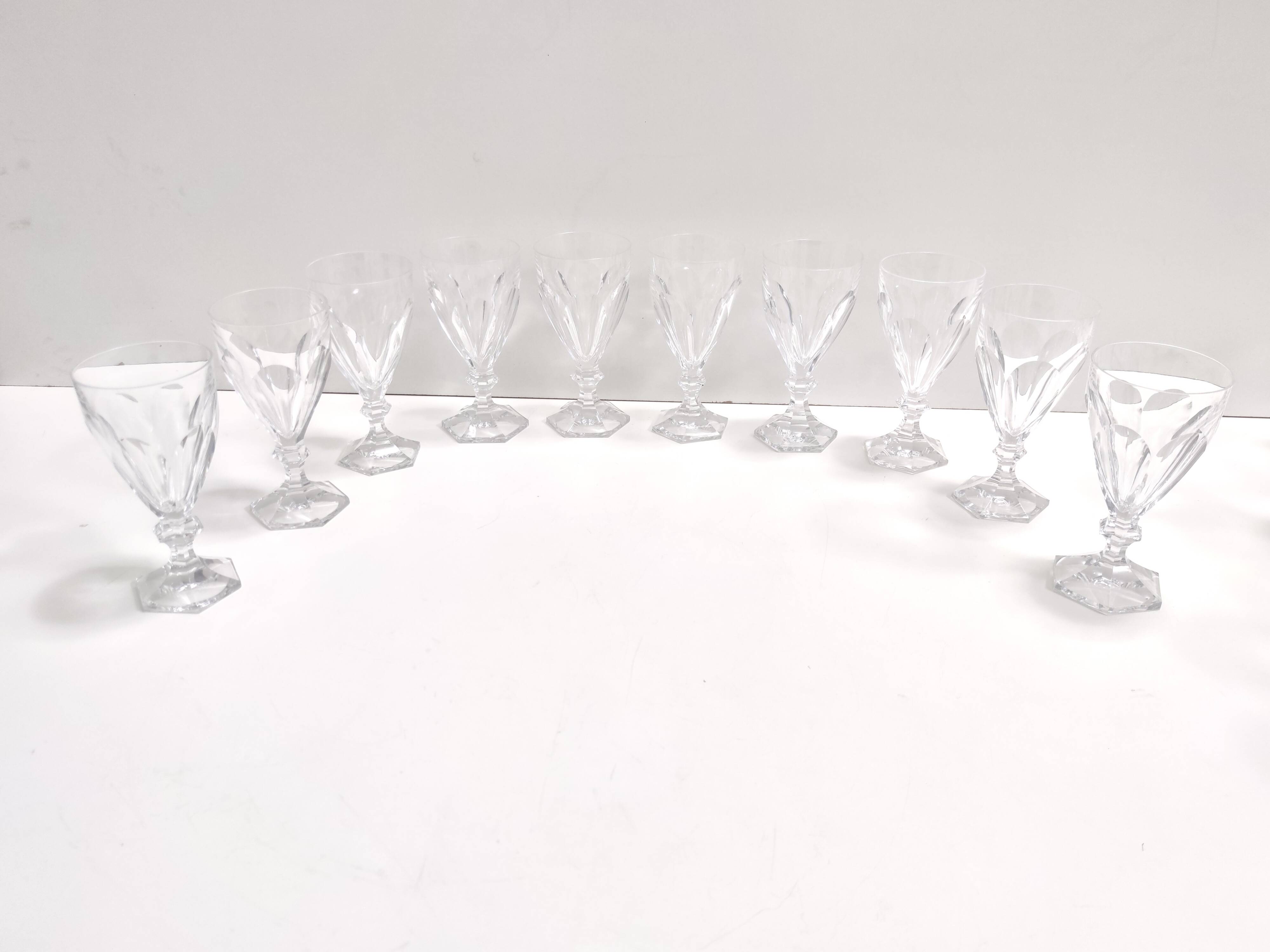 Postmodern Set of Eighteen Solid Crystal Drinking Glasses by Kosta Boda, Sweden