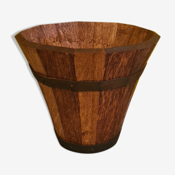 French vintage wooden vase martin