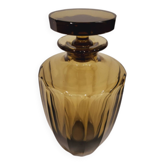 Art Deco Faceted Smoked Glass Carafe