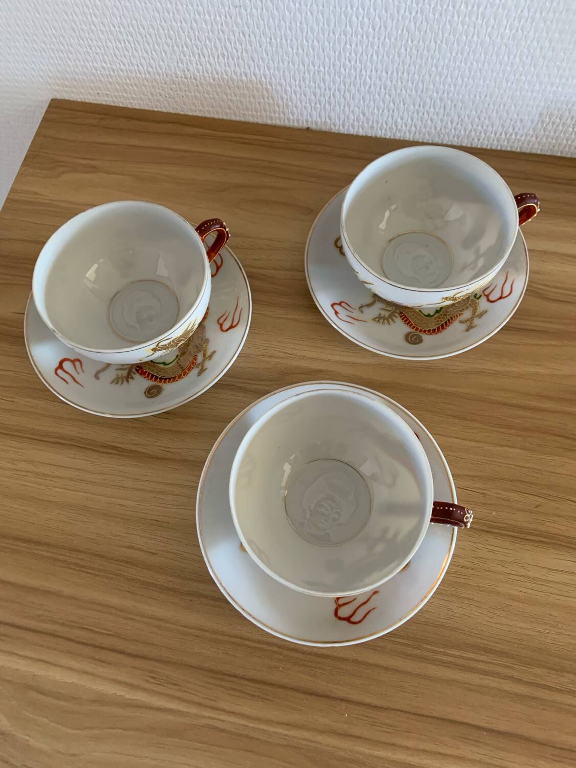 Japanese service with golden dragon pattern