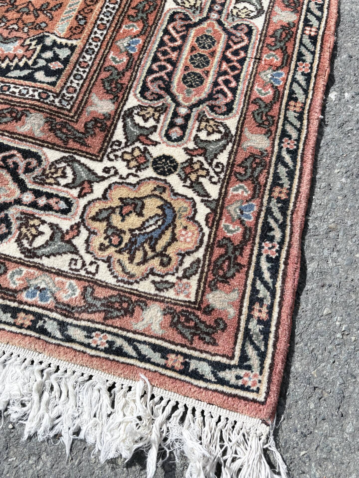 Large vintage Romanian wool carpet in Bakhtiari style
