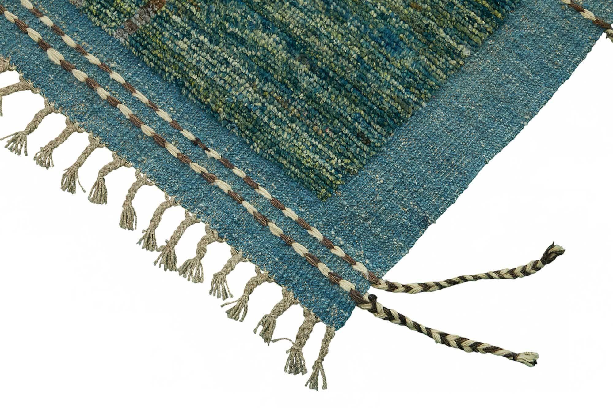 Handmade Tribal Decorative 323 cm x 425 cm Green Wool Carpet