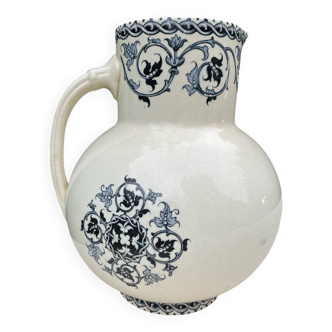 Large iron earthenware pitcher jug HB Brienne