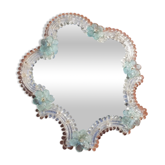 Miroir en verre de murano vénitien 32X36cm
