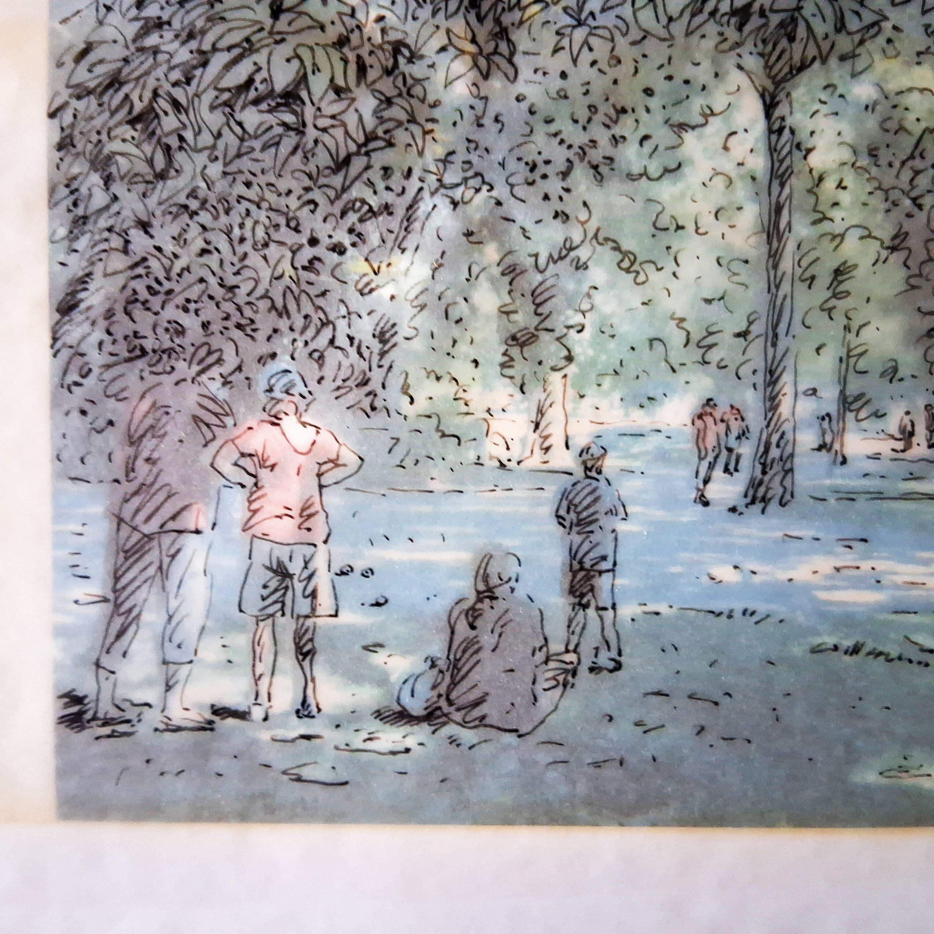Painting - Henry Maillot - Scene in Borély Park, Marseille (2006)