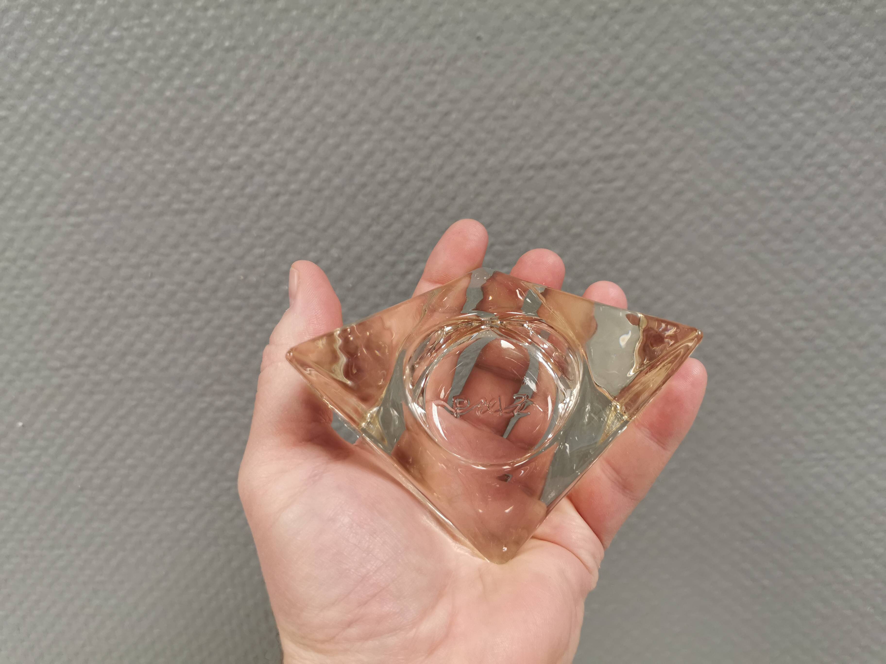 A pair of beautiful vintage glass candlesticks/vases from Prelz 1990s