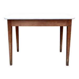 Table de ferme bois brut et plateau