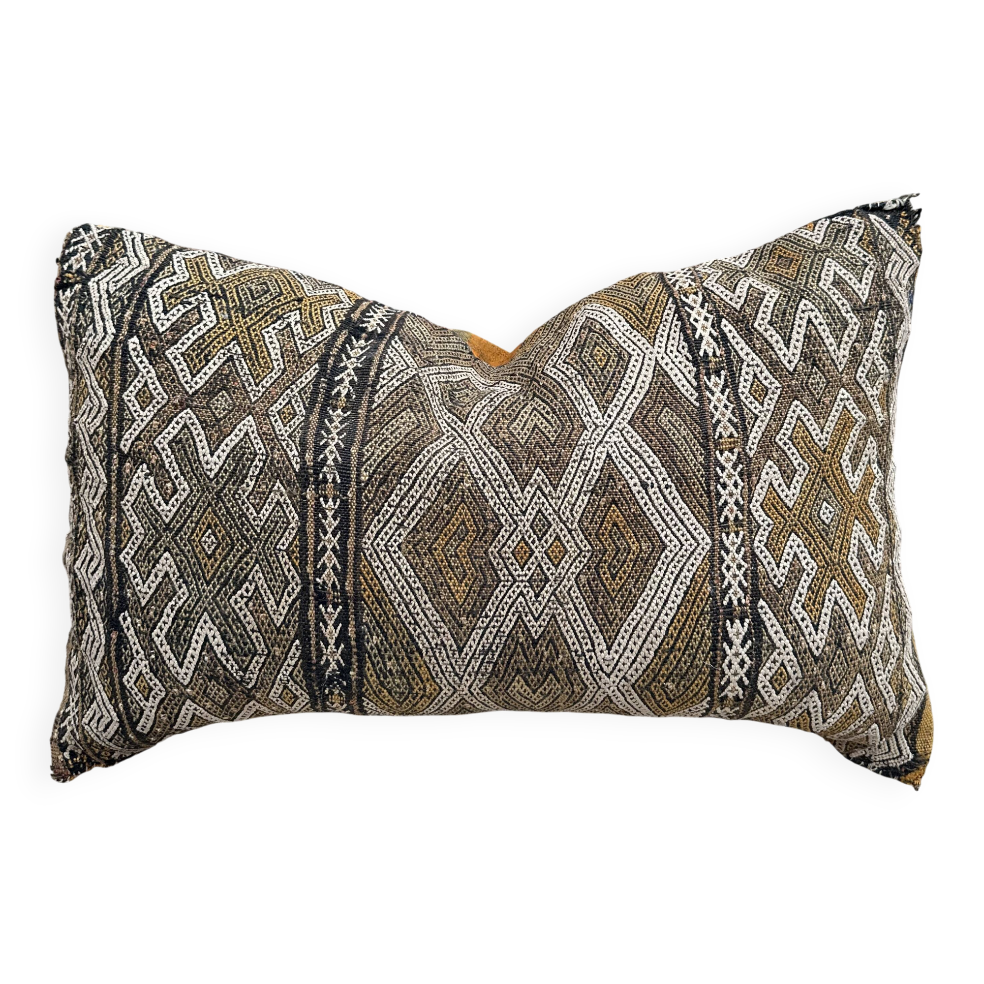 Vintage Berber cushion cover: Moroccan wool cushion, Boujad pattern