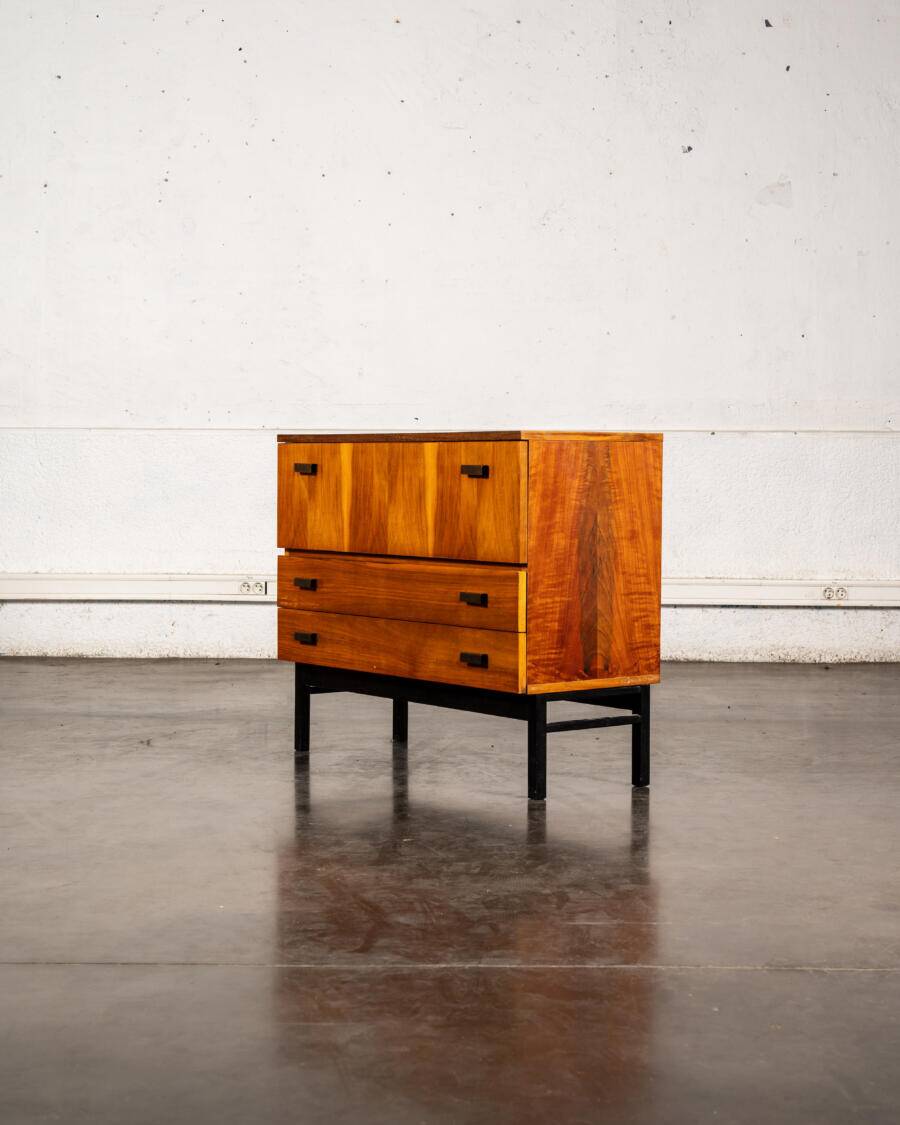 Rosewood burl chest of drawers