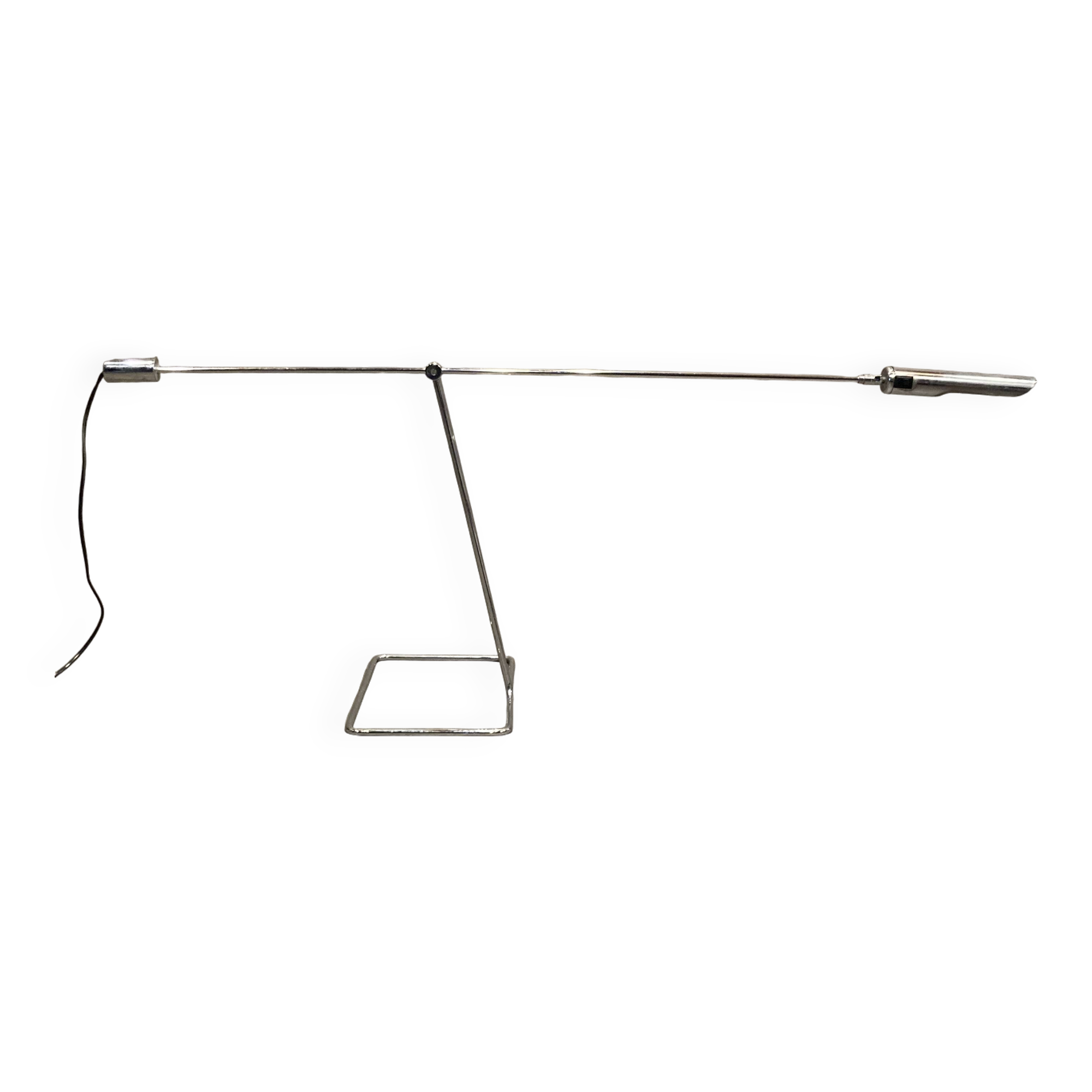 Large modular chrome lamp.