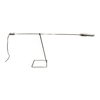 Large modular chrome lamp.