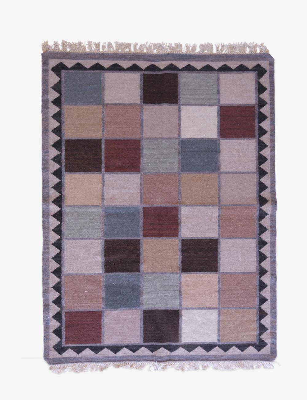 Tapis Kilim vintage à carreaux