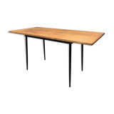 Vintage table oak and metal feet compass