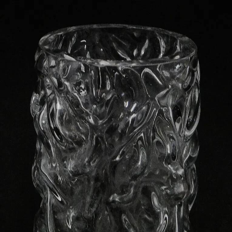 Pieniek vase, grey glass, Huta Hortensja, Poland, 1970s