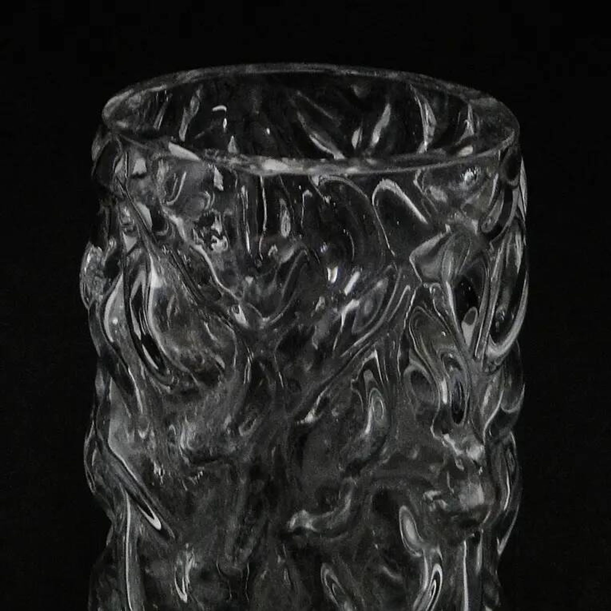 Pieniek vase, grey glass, Huta Hortensja, Poland, 1970s