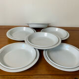 White and silver plates