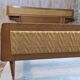 Lit et chaise bois et rotin