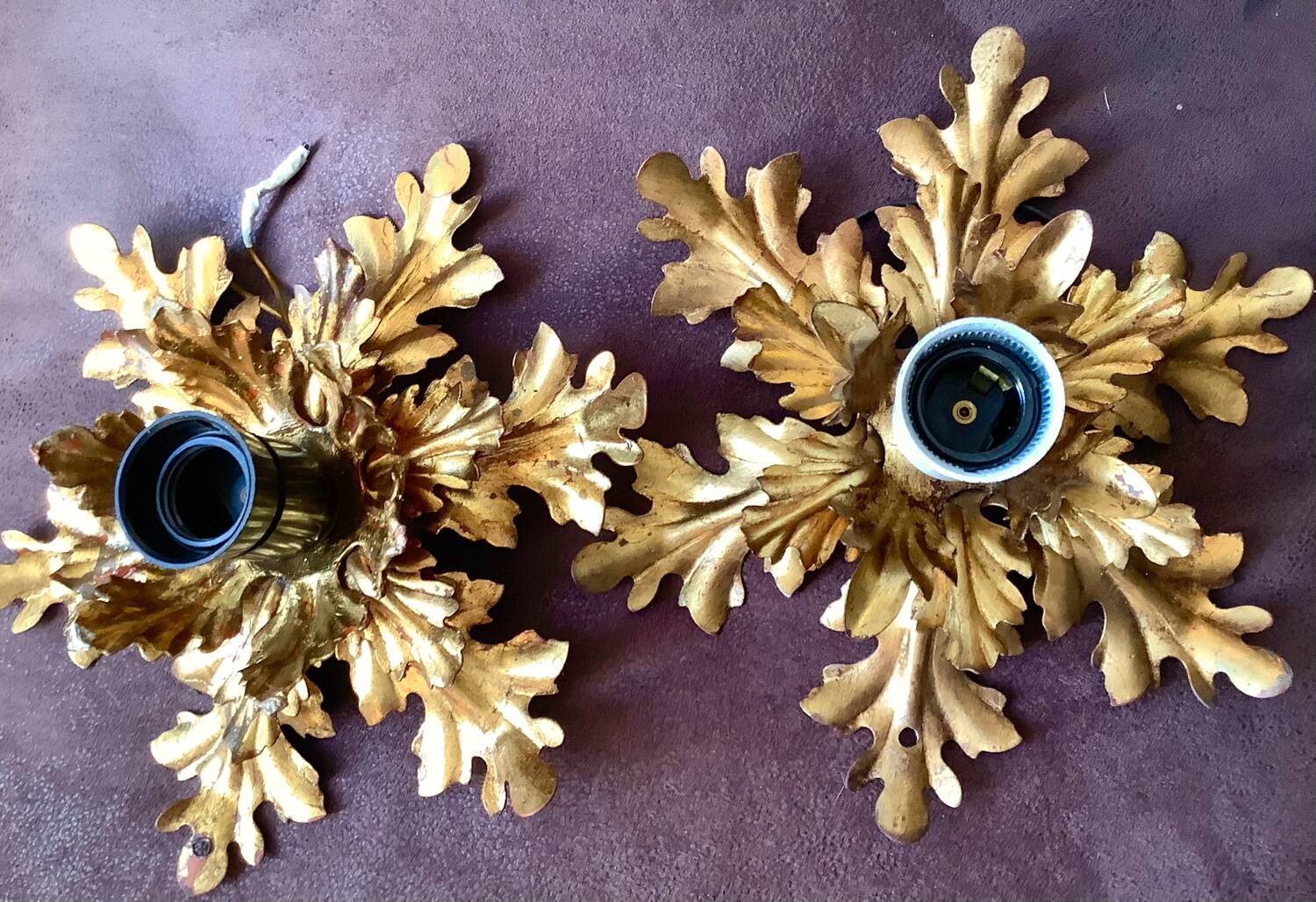 Hollywood Regency style Florentine wall lights