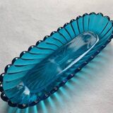 Antique Baccarat bowl in 19th century blue crystal