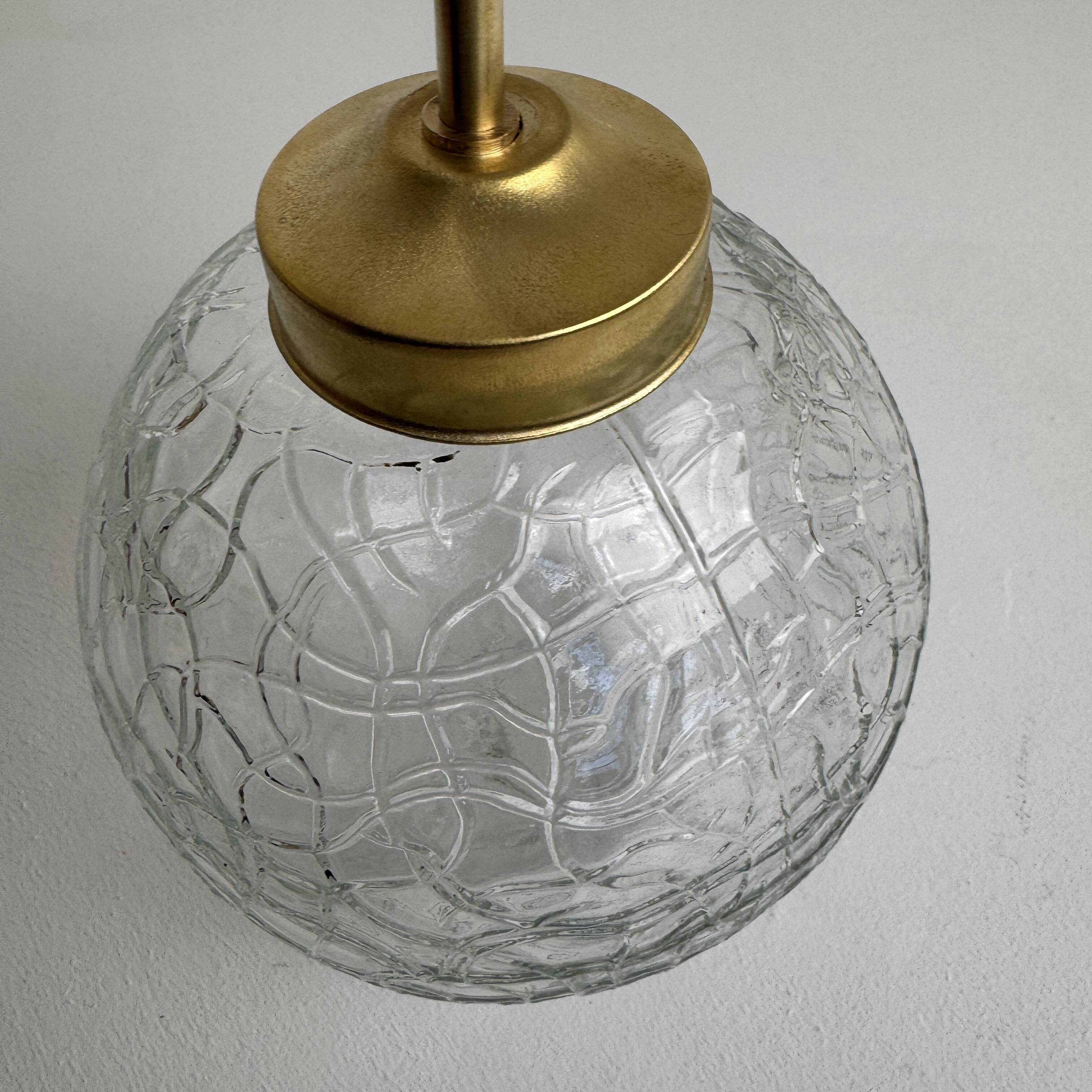 PAIR OF VINTAGE TEXTURED GLASS WALL LIGHTS
