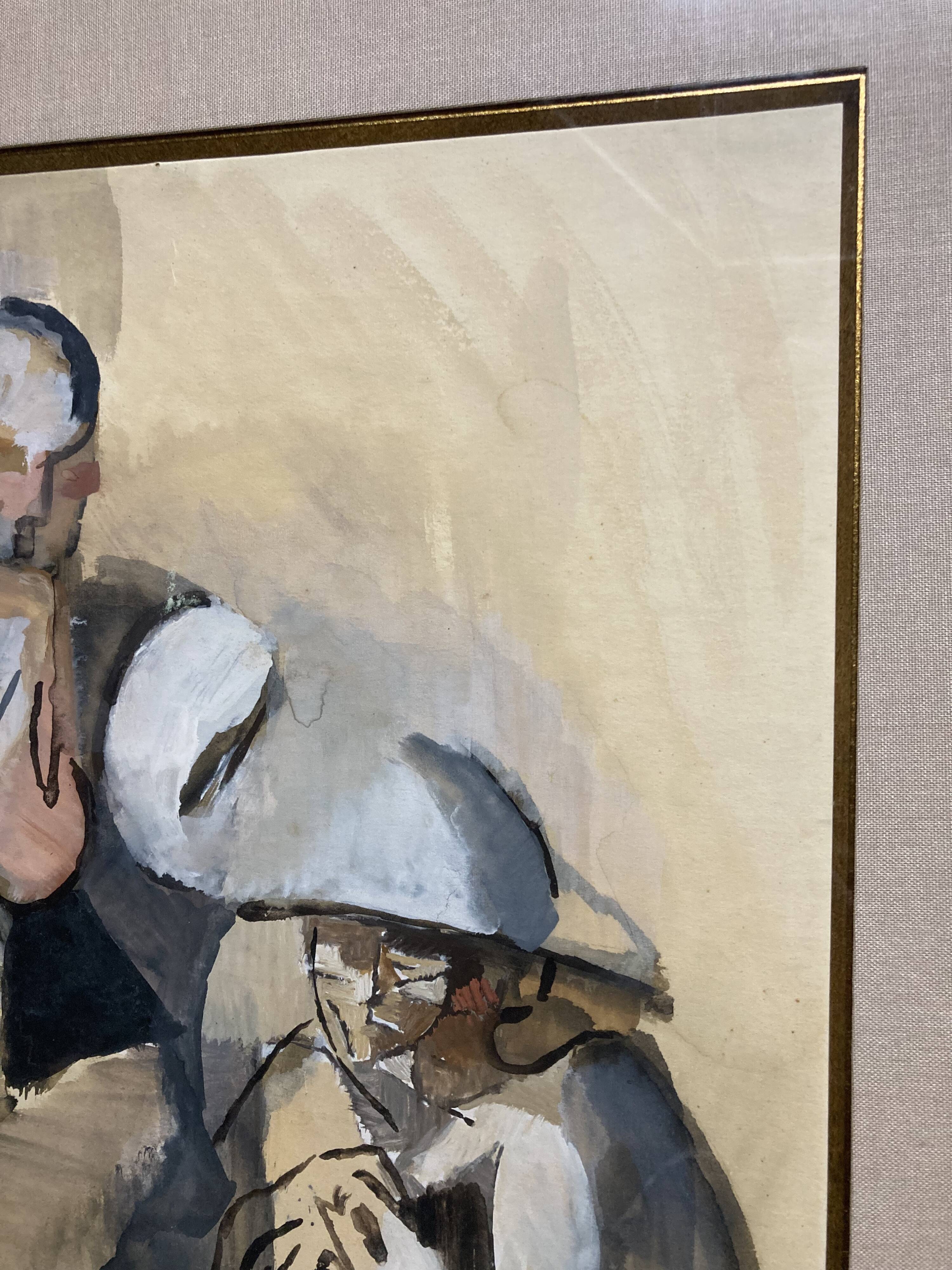 Manolo Ruiz-Pipó (1929-1998), Biotin Couple, watercolor and gouache, 1959