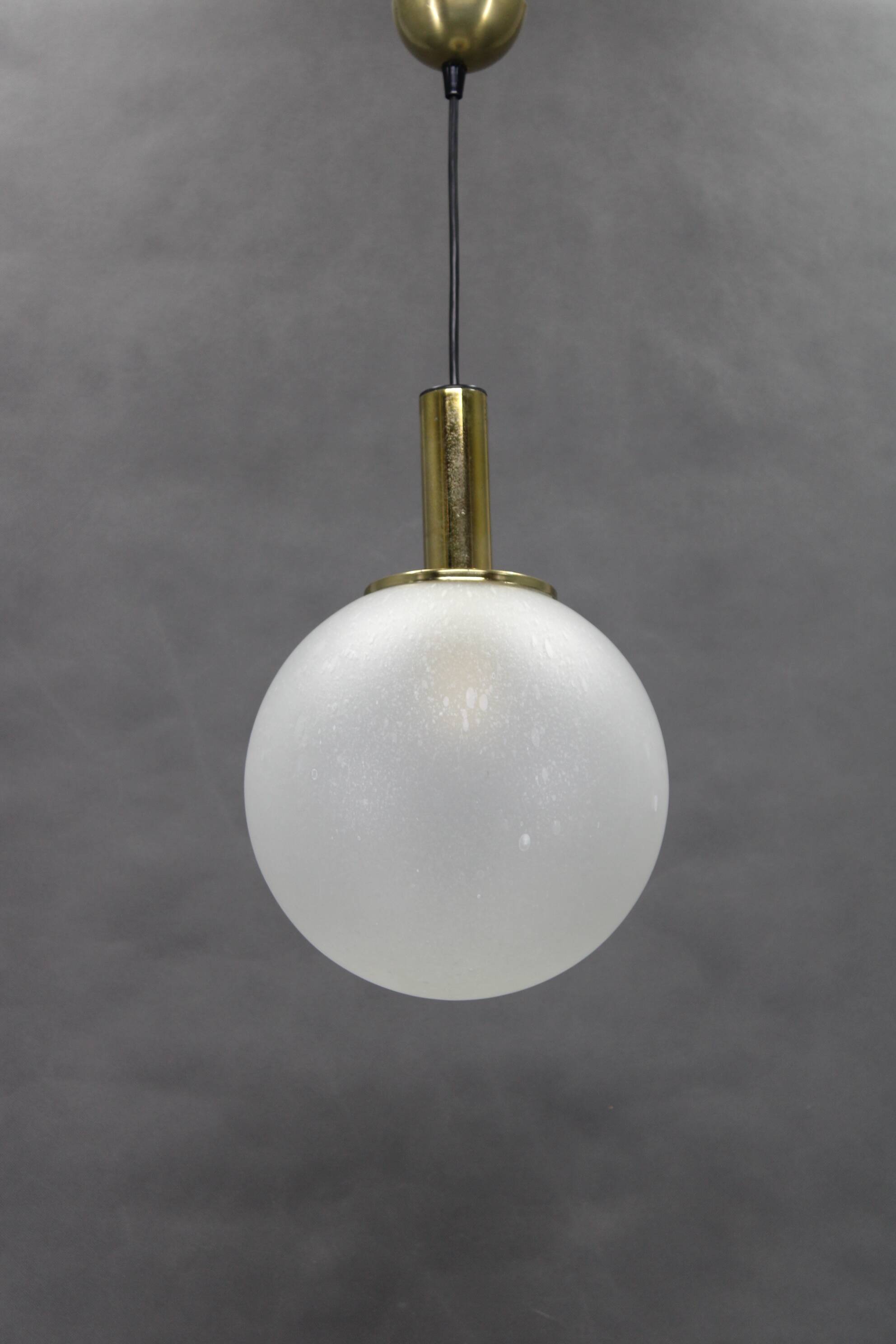 1970s Pendant Glass Light by Targetti , Italy
