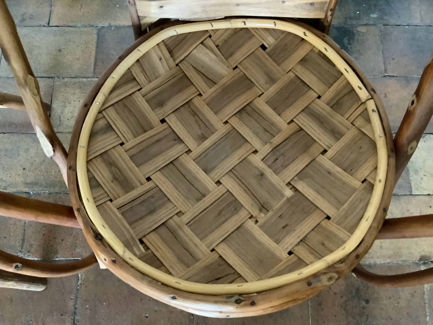 Pair of chestnut armchairs