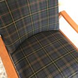 Vintage armchair 1960's Scandinavian style and Scottish fabric