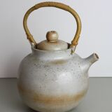 Round teapot with rattan handle Grès du Marais