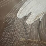 mixed media heron drawing
