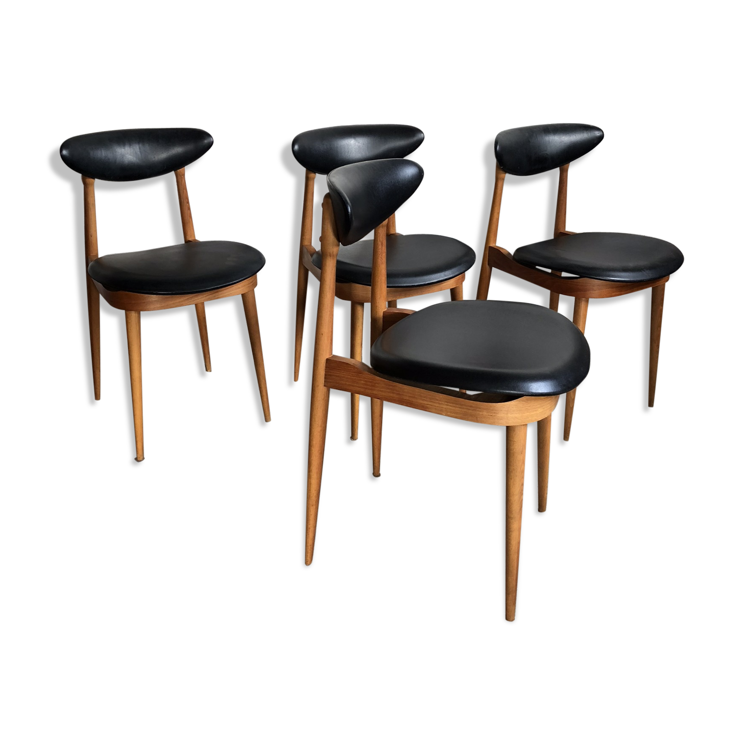Ensemble de 4 chaises vintage Baumann Licorne