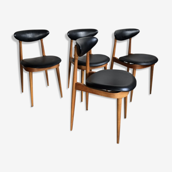 Ensemble de 4 chaises vintage Baumann Licorne