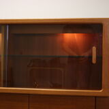 johannes Andersen teak lighted display cabine For Silkeborg Denmark
