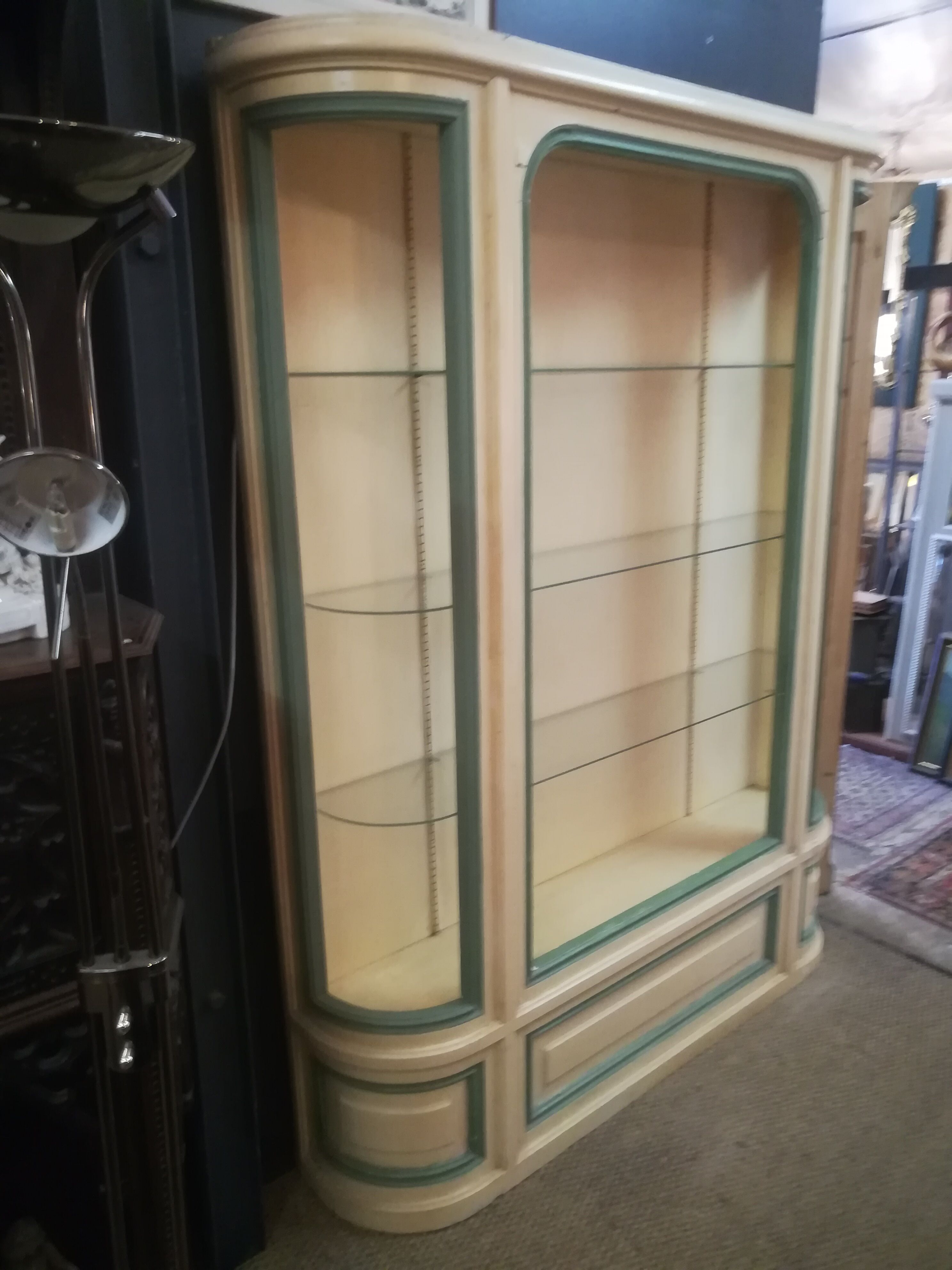 Library curved late nineteenth patina